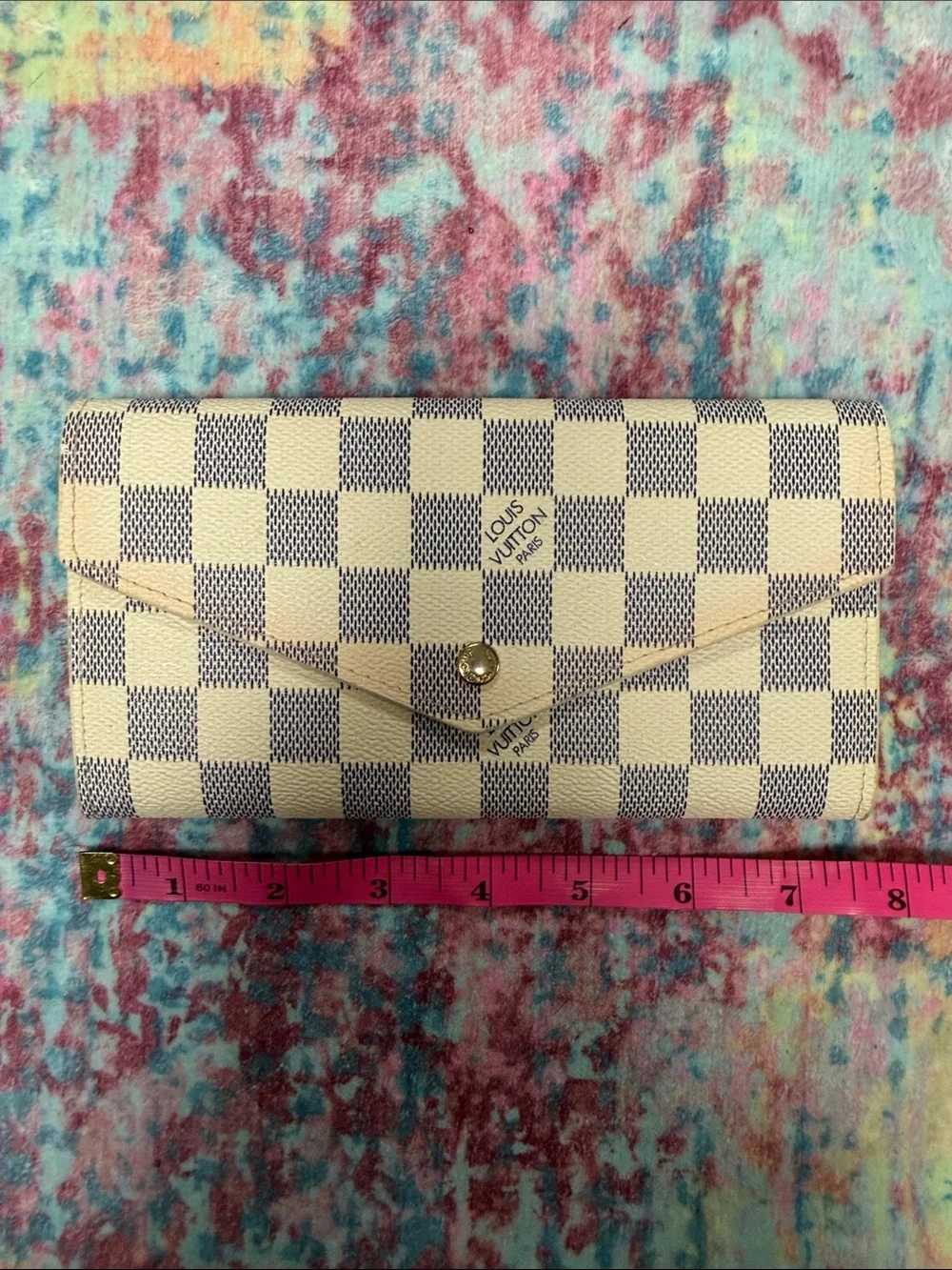 Damier Azur Checkered Wallet - White and Blue